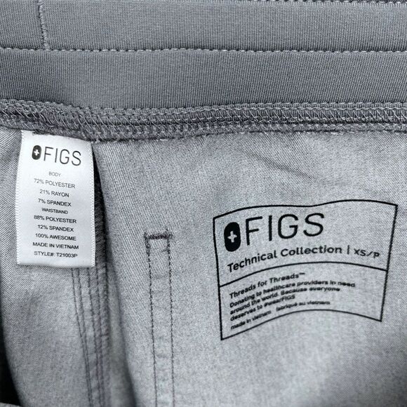 FIGS Livingston Scrub Pants sz XS Petite * Graphite Gray Scrubs Bottoms XS/P - Picture 3 of 3